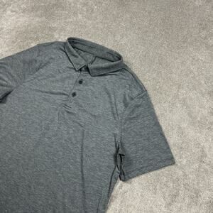 Lululemon Polo Shirt Mens Medium Slim Gray Business Casual Performance Stretch